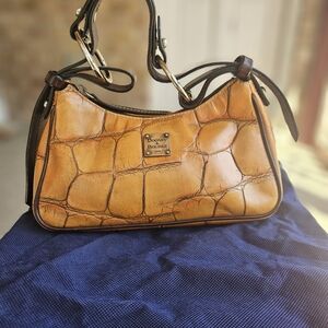 Dooney & Bourke Cognac Croc-Embossed Shoulder Bag